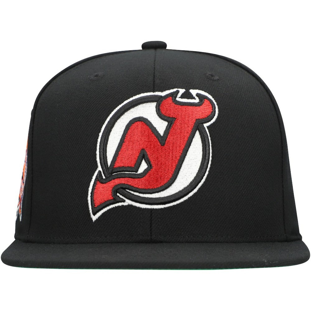 New Jersey Devils - Mitchell & Ness Core Top Spot Snapback Hat Black