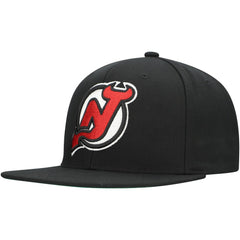 New Jersey Devils - Mitchell & Ness Core Top Spot Snapback Hat Black