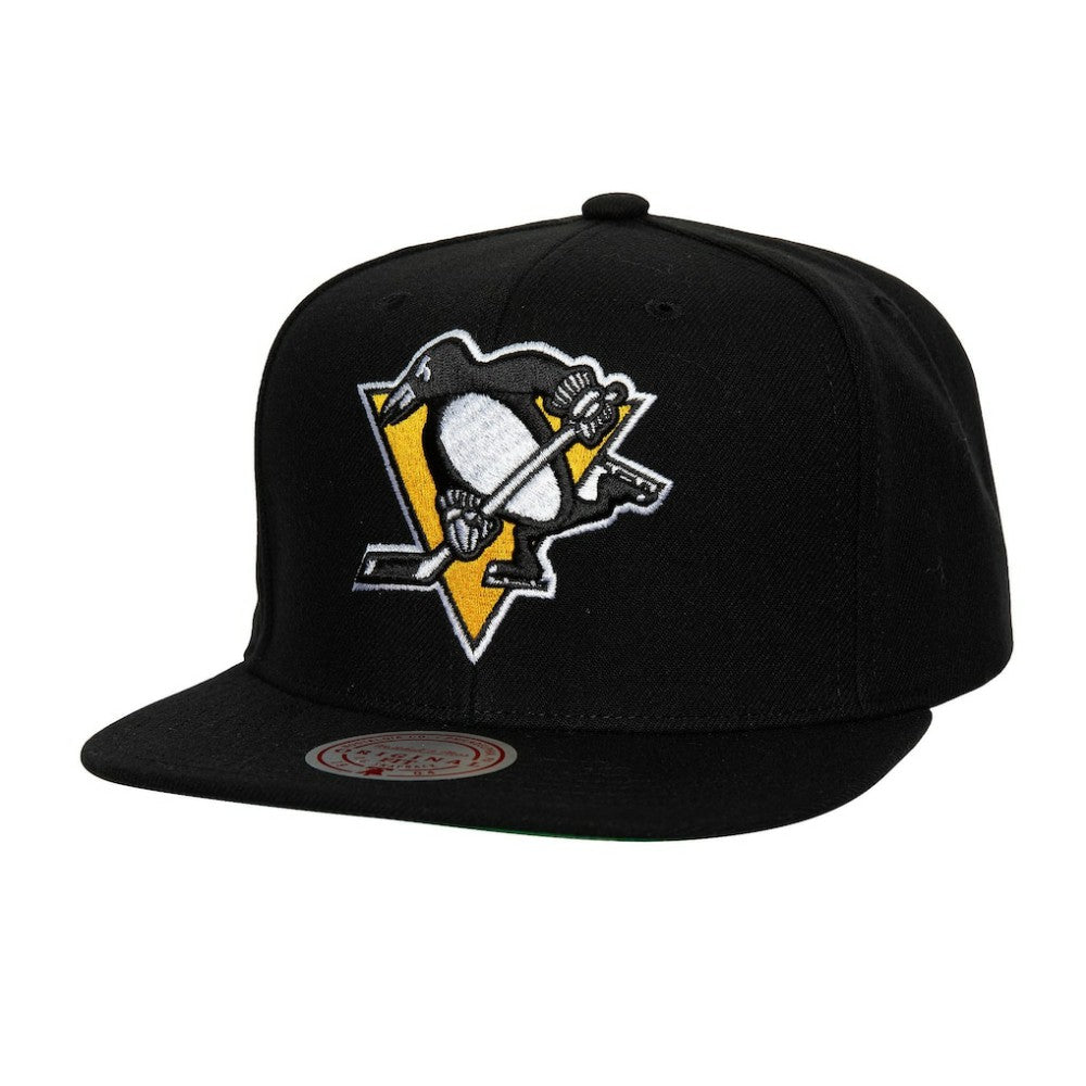 Pittsburgh Penguins Mitchell & Ness Core Top Spot Snapback Hat Black