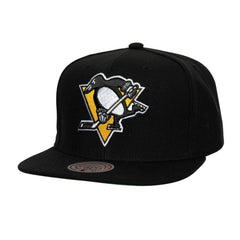 Pittsburgh Penguins Mitchell & Ness Core Top Spot Snapback Hat Black