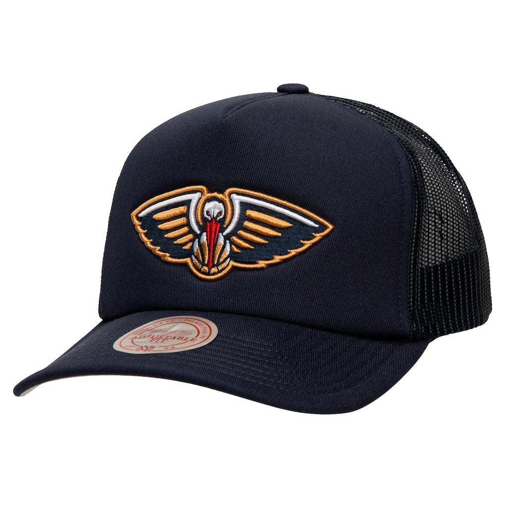 Mitchell & Ness - New Orleans Pelicans Core Evergreen OTC Trucker Adjustable Hat - Navy