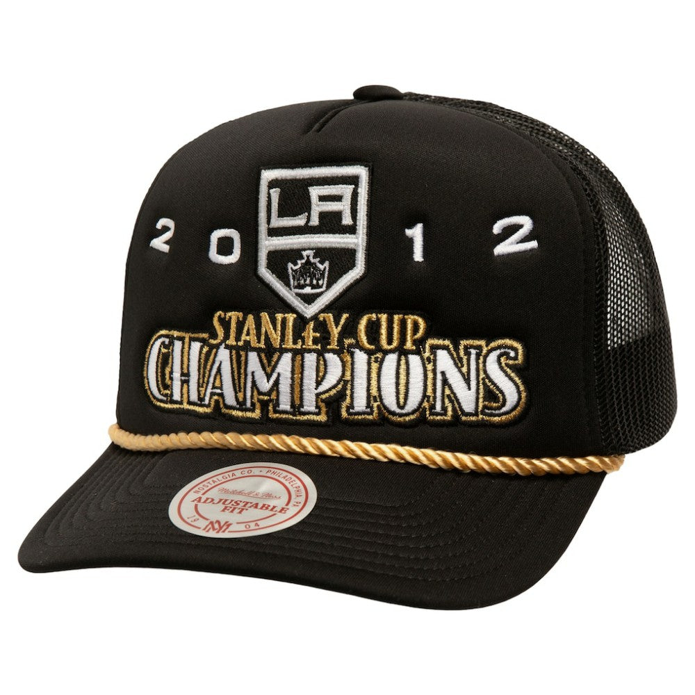 Los Angeles Kings - Mitchell & Ness SOUL Collection Golden Stanley Cup Champions Trucker Adjustable Hat Black