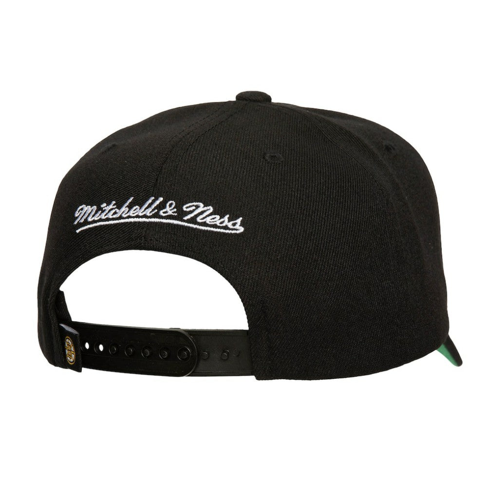 Boston Bruins Mitchell & Ness Soul Strike Neon Logo Pro Crown Adjustable Hat Black