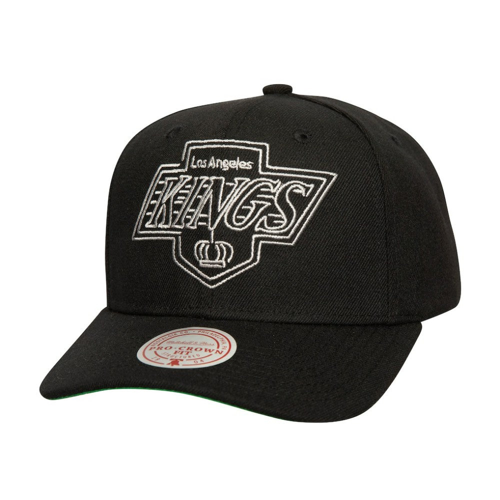 Los Angeles Kings - Mitchell & Ness Soul Strike Neon Logo Pro Crown Adjustable Hat Black