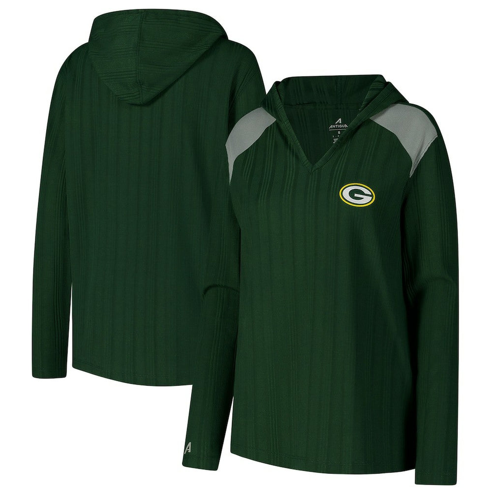 Green Bay Packers Antigua Women's Opulent Long Sleeve Hoodie T-Shirt Green - NFL