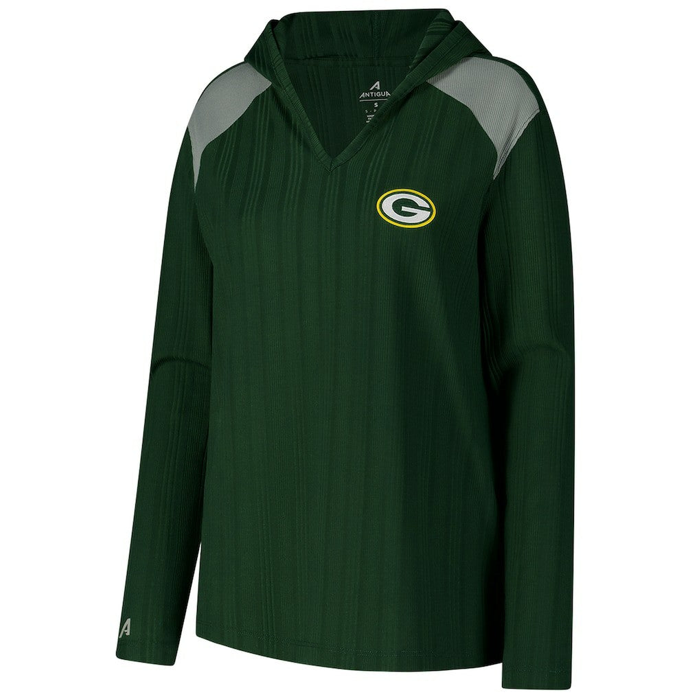 Green Bay Packers Antigua Women's Opulent Long Sleeve Hoodie T-Shirt Green - NFL
