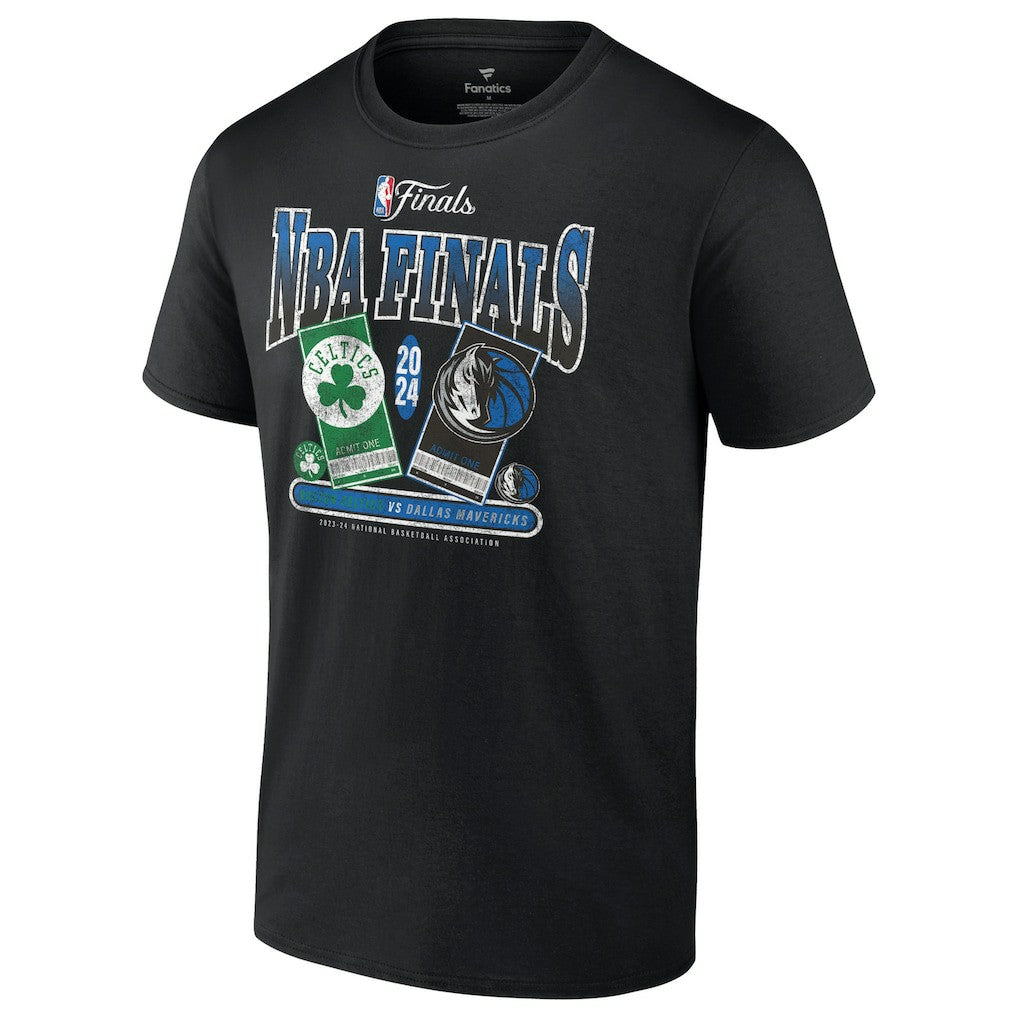 Fanatics - Boston Celtics vs. Dallas Mavericks 2024 NBA Finals Matchup Drive To The Basket T-Shirt - Black