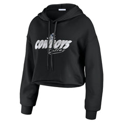 Dallas Cowboys WEAR by Erin Andrews Women's Prime Cropped Pullover Hoodie Black - NFL