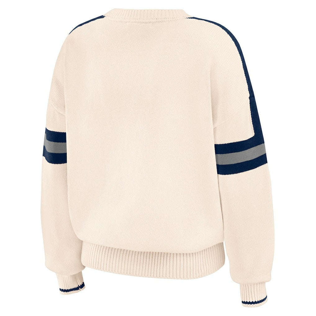 Dallas Cowboys WEAR by Erin Andrews Women's Stripe Pullover Sweater Cream - NFL