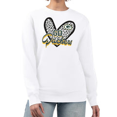 Green Bay Packers G-III 4Her by Carl Banks Women's Leopard Heart Pullover Sweatshirt White - NFL