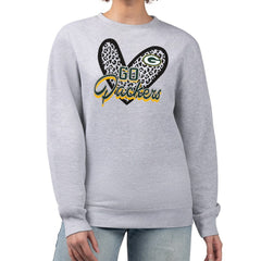 Green Bay Packers G-III 4Her by Carl Banks Women's Leopard Heart Pullover Sweatshirt Heather Gray - NFL