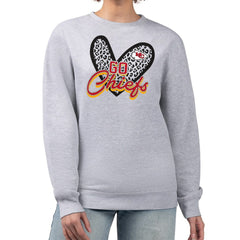 Kansas City Chiefs G-III 4Her by Carl Banks Women's Leopard Heart Pullover Sweatshirt Heather Gray - NFL