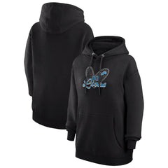 Detroit Lions G-III 4Her by Carl Banks Women's Animal Print Heart Team Graphic Fleece Tri-Blend Pullover Hoodie Black - NFL