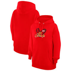 Kansas City Chiefs G-III 4Her by Carl Banks Women's Animal Print Heart Team Graphic Fleece Tri-Blend Pullover Hoodie Red - NFL