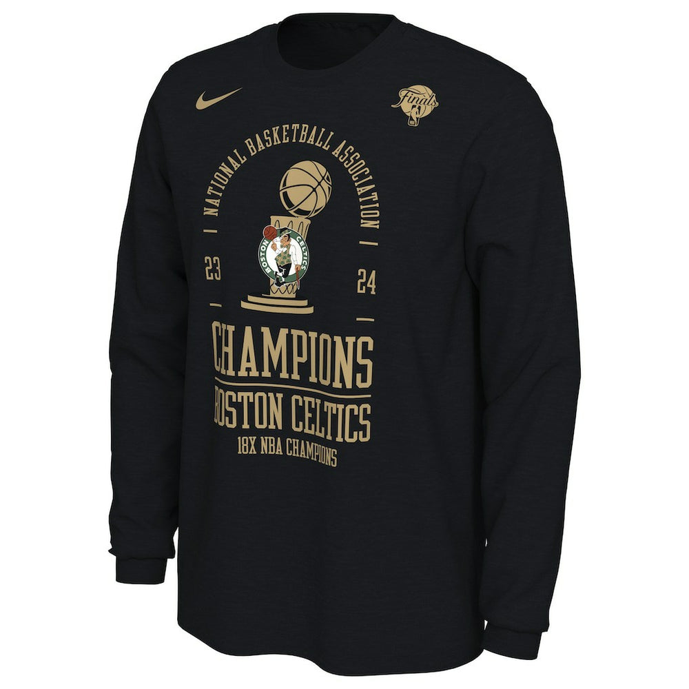 Nike - Boston Celtics 18-Time NBA Finals Champions Locker Room Long Sleeve T-Shirt - Black