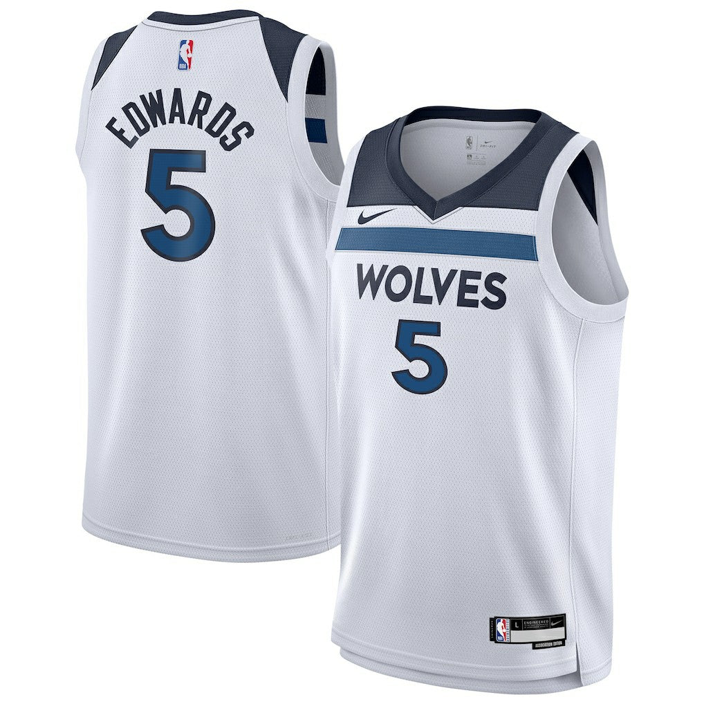 Nike - Anthony Edwards Minnesota Timberwolves Youth Swingman Jersey - Association Edition - White