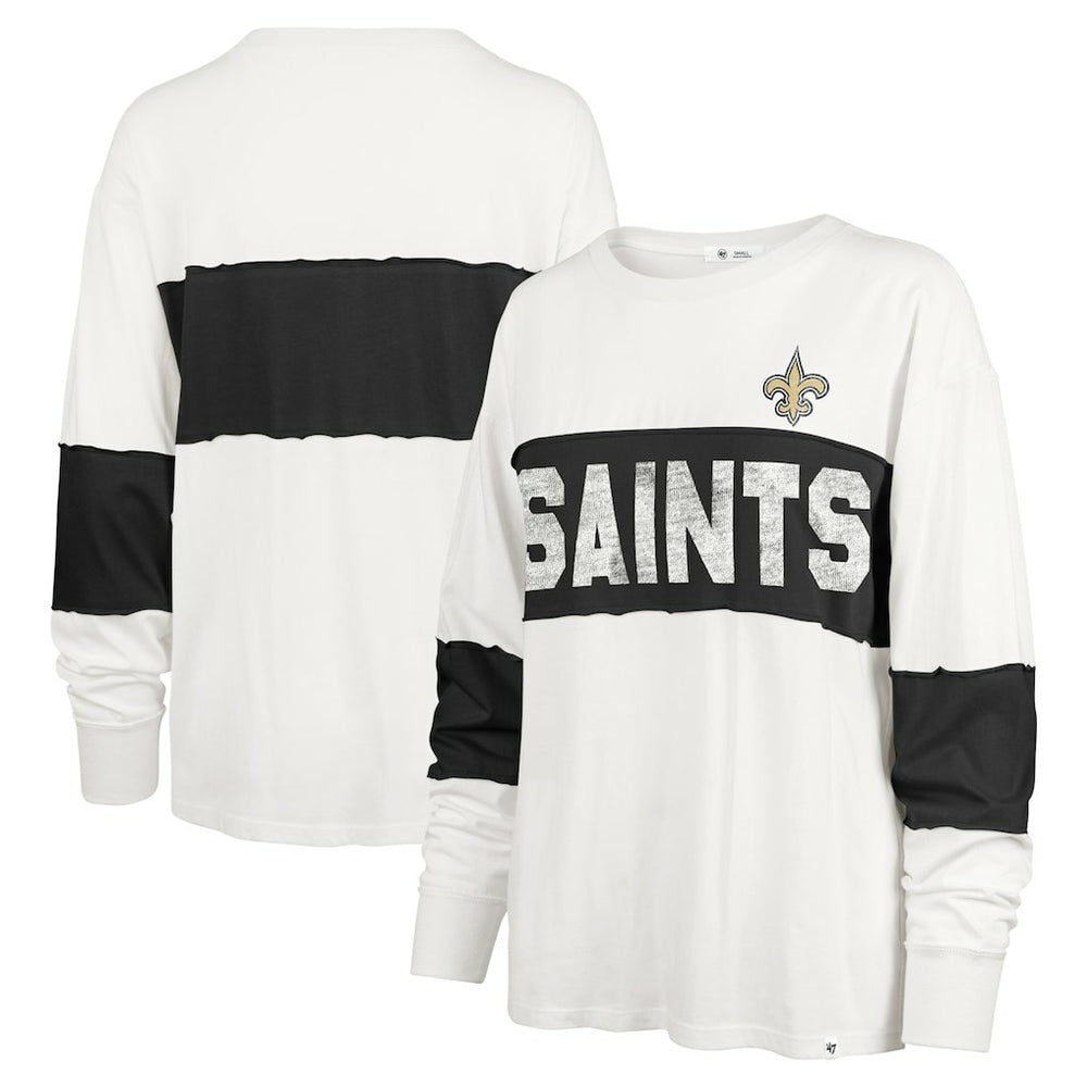 New Orleans Saints '47 Women's Clubhouse Pride Taylor Long Sleeve T-Shirt Cream - 47 brand