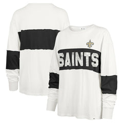 New Orleans Saints '47 Women's Clubhouse Pride Taylor Long Sleeve T-Shirt Cream - 47 brand
