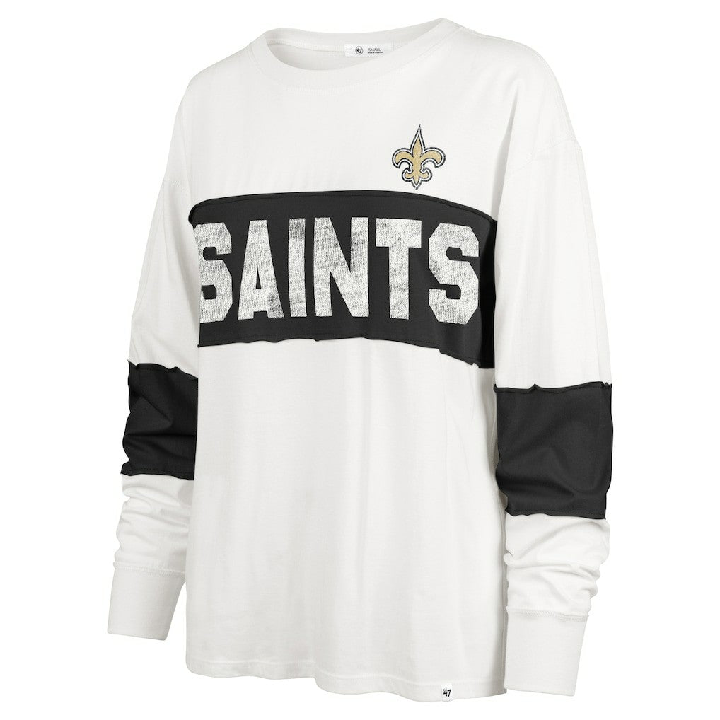 New Orleans Saints '47 Women's Clubhouse Pride Taylor Long Sleeve T-Shirt Cream - 47 brand