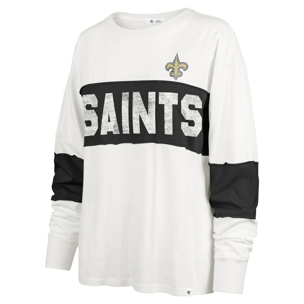 New Orleans Saints '47 Women's Clubhouse Pride Taylor Long Sleeve T-Shirt Cream - 47 brand