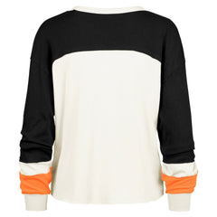 Cincinnati Bengals '47 Women's Double Header Curve Raglan Long Sleeve Crop Top Cream - 47 brand
