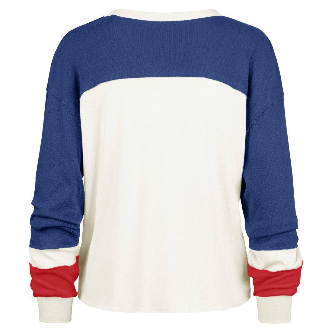 New York Giants '47 Women's Double Header Curve Raglan Long Sleeve Crop Top Cream - 47 brand