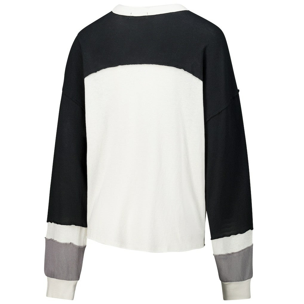 Jacksonville Jaguars '47 Women's Double Header Curve Raglan Long Sleeve Crop Top Cream - 47 brand