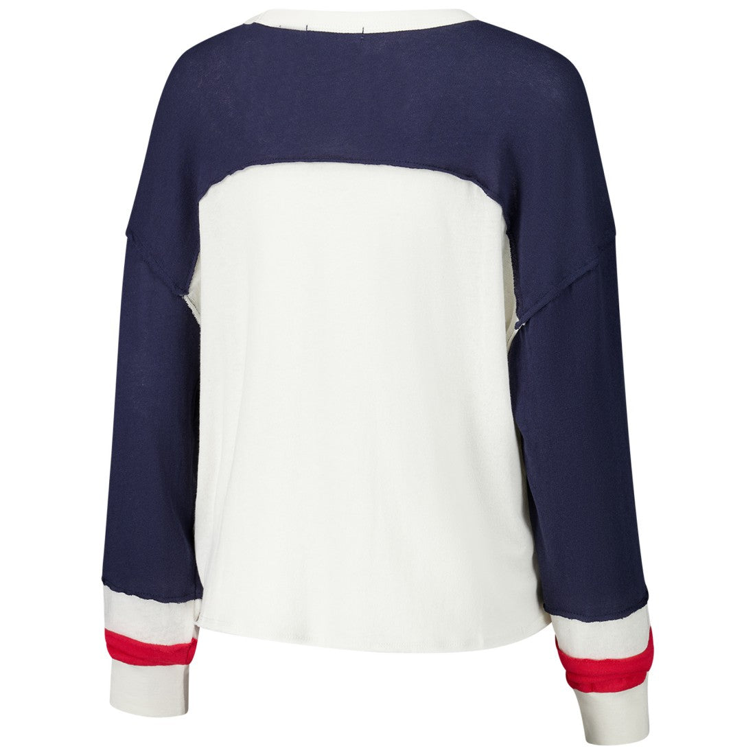 Houston Texans '47 Women's Double Header Curve Raglan Long Sleeve Crop Top Cream - 47 brand