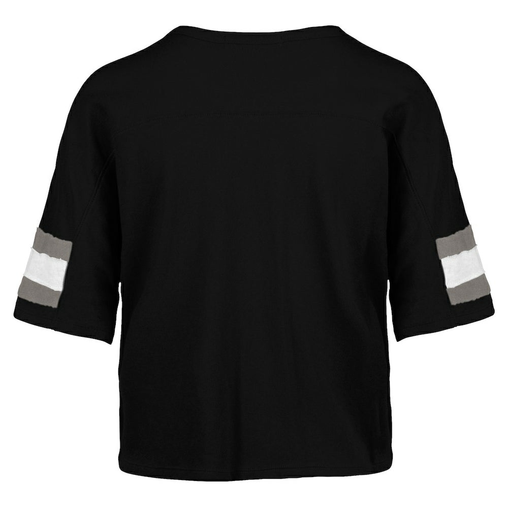 Las Vegas Raiders '47 Women's Double Header Scout Cropped V-Neck T-Shirt Black - 47 brand