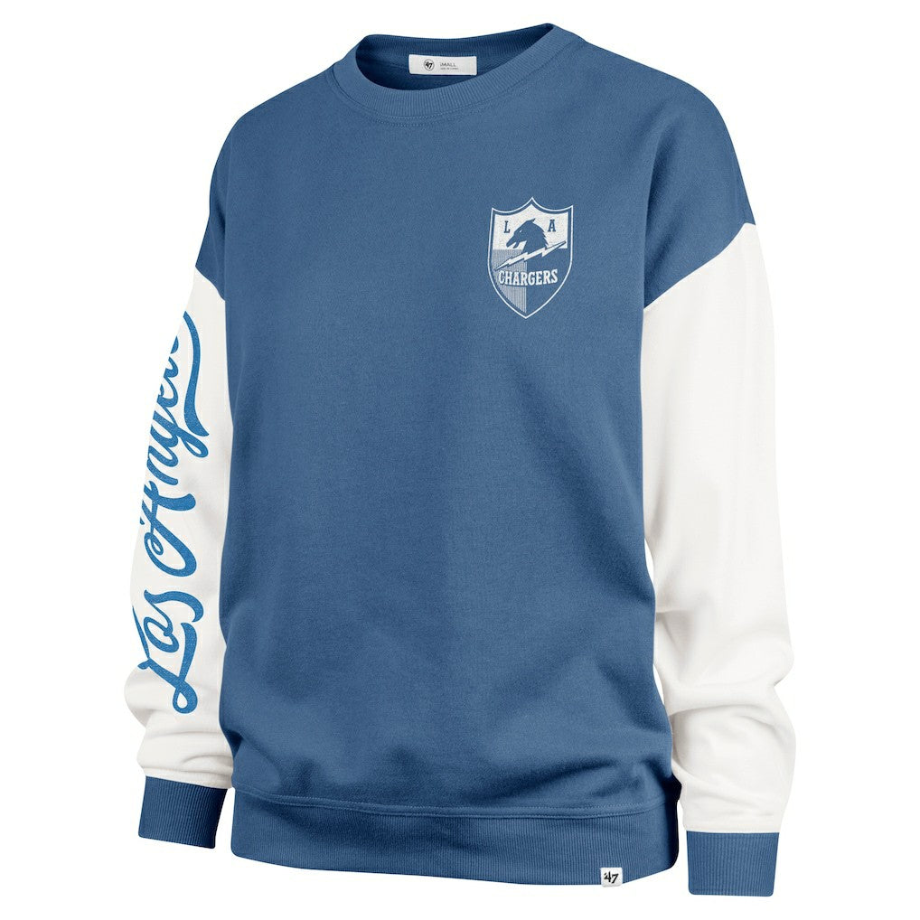 Los Angeles Chargers '47 Women's Double Header Rise Andie Pullover Sweatshirt Powder Blue - 47 brand