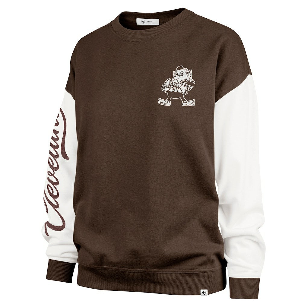 Cleveland Browns '47 Women's Double Header Rise Andie Pullover Sweatshirt Brown - 47 brand