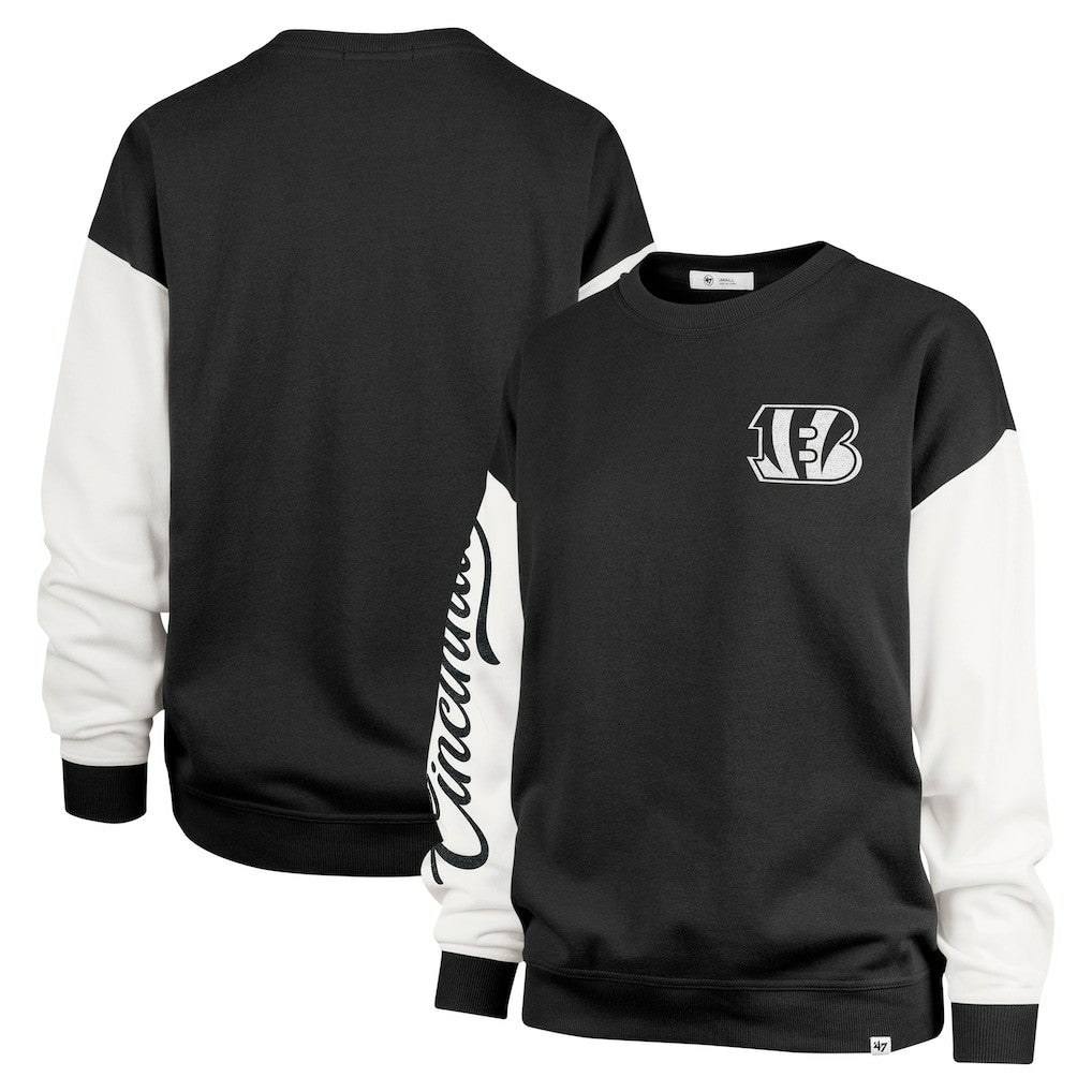 Cincinnati Bengals '47 Women's Double Header Rise Andie Pullover Sweatshirt Black - 47 brand