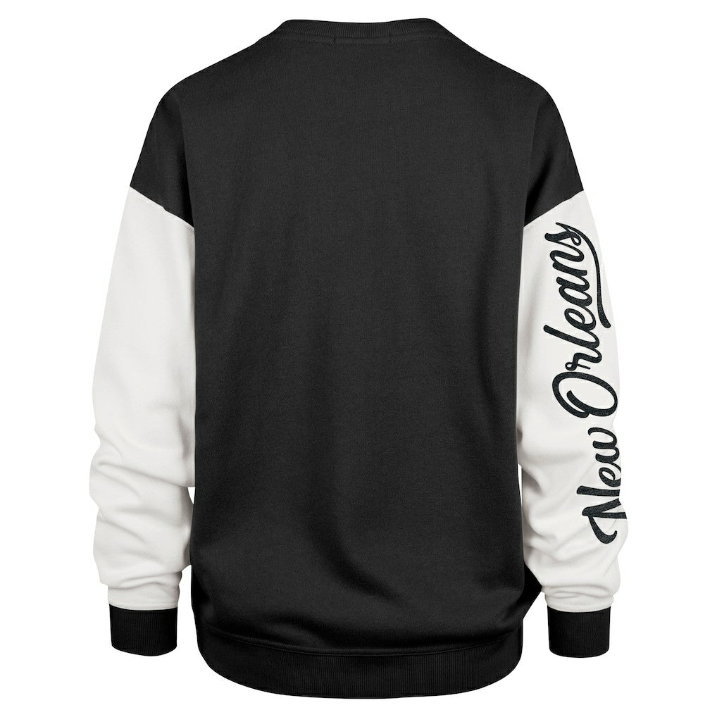 New Orleans Saints '47 Women's Double Header Rise Andie Pullover Sweatshirt Black - 47 brand