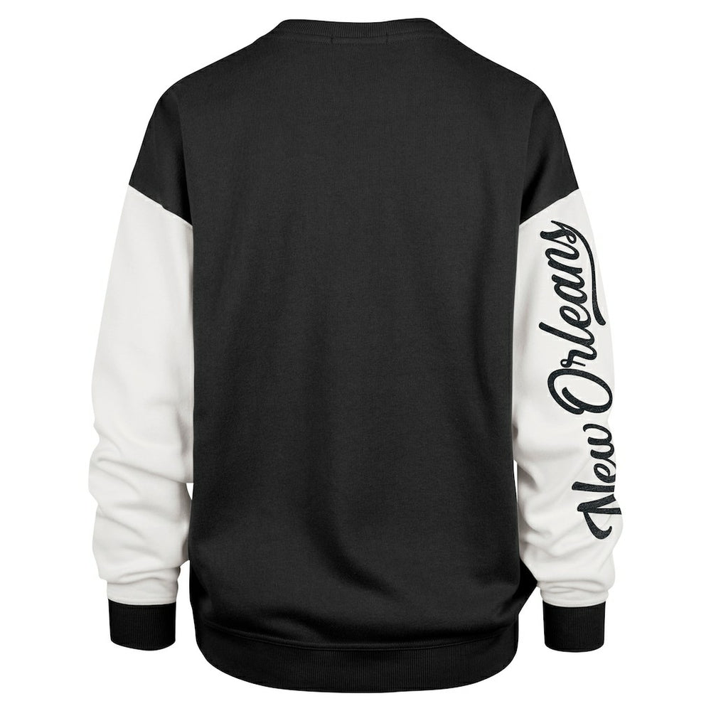 New Orleans Saints '47 Women's Double Header Rise Andie Pullover Sweatshirt Black - 47 brand