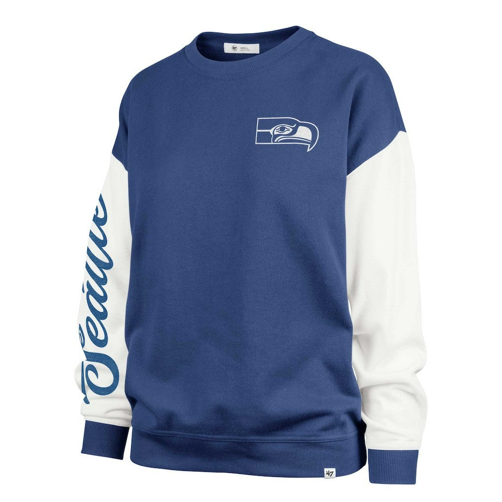 Seattle Seahawks '47 Women's Double Header Rise Andie Pullover Sweatshirt College Navy - 47 brand