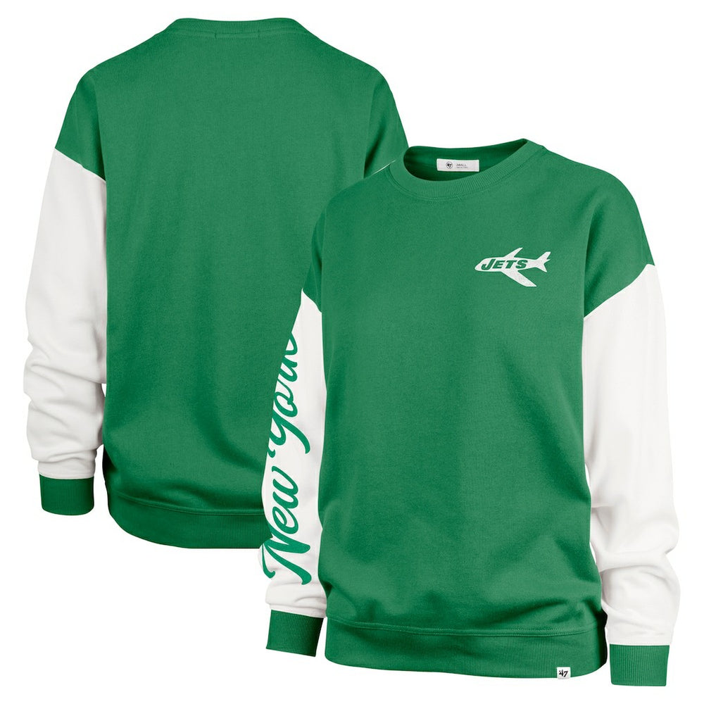 New York Jets '47 Women's Double Header Rise Andie Pullover Sweatshirt Green - 47 brand