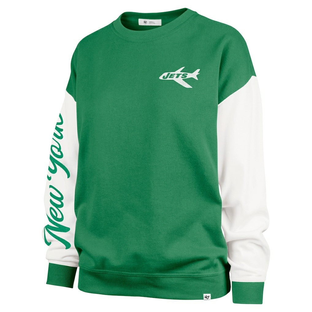 New York Jets '47 Women's Double Header Rise Andie Pullover Sweatshirt Green - 47 brand