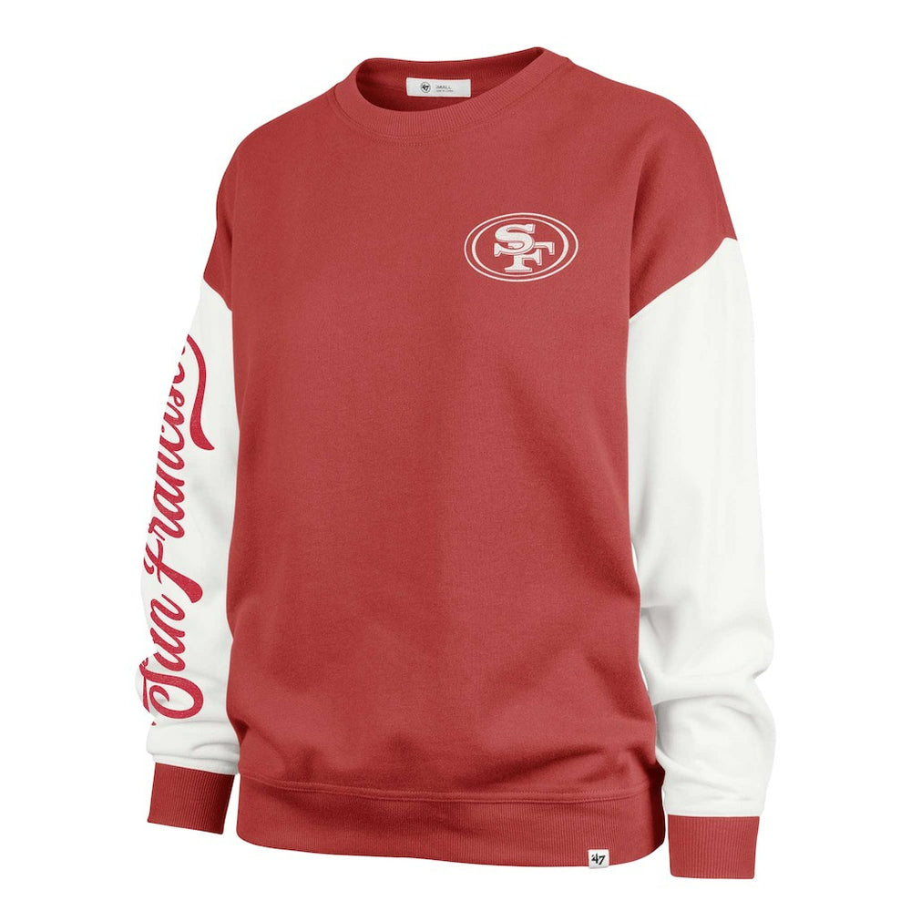 San Francisco 49ers '47 Women's Double Header Rise Andie Pullover Sweatshirt Scarlet - 47 brand