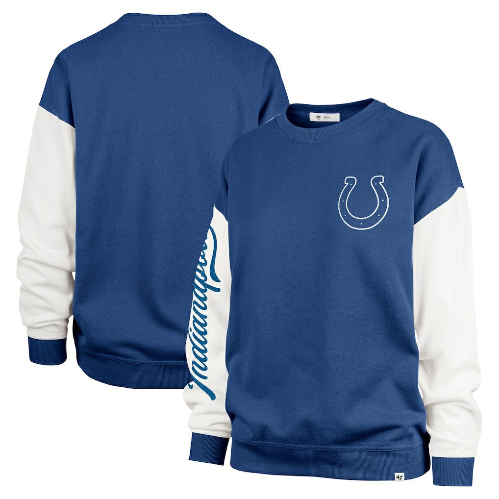 Indianapolis Colts '47 Women's Double Header Rise Andie Pullover Sweatshirt Royal - 47 brand