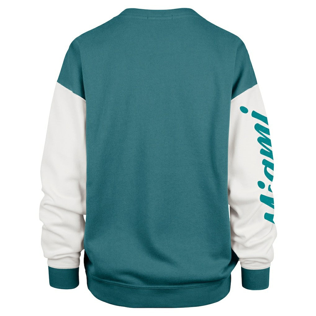 Miami Dolphins '47 Women's Double Header Rise Andie Pullover Sweatshirt Aqua - 47 brand