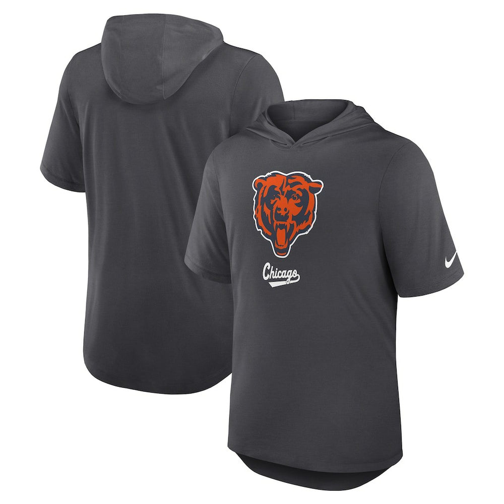 Chicago Bears Tri-Blend Performance Hoodie T-Shirt Anthracite - Nike