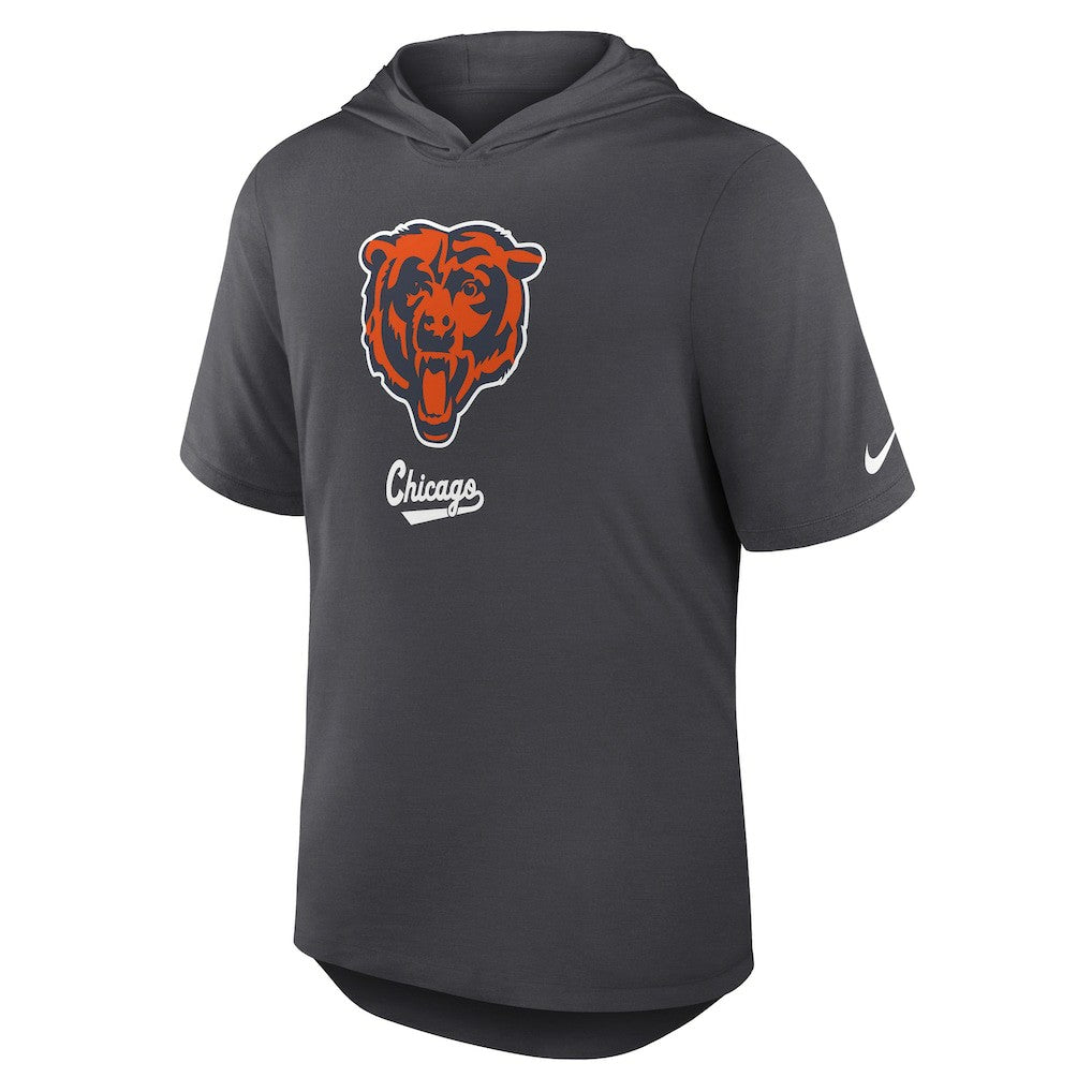 Chicago Bears Tri-Blend Performance Hoodie T-Shirt Anthracite - Nike