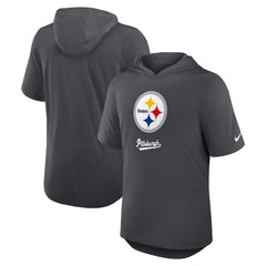 Pittsburgh Steelers Tri-Blend Performance Hoodie T-Shirt Anthracite - Nike