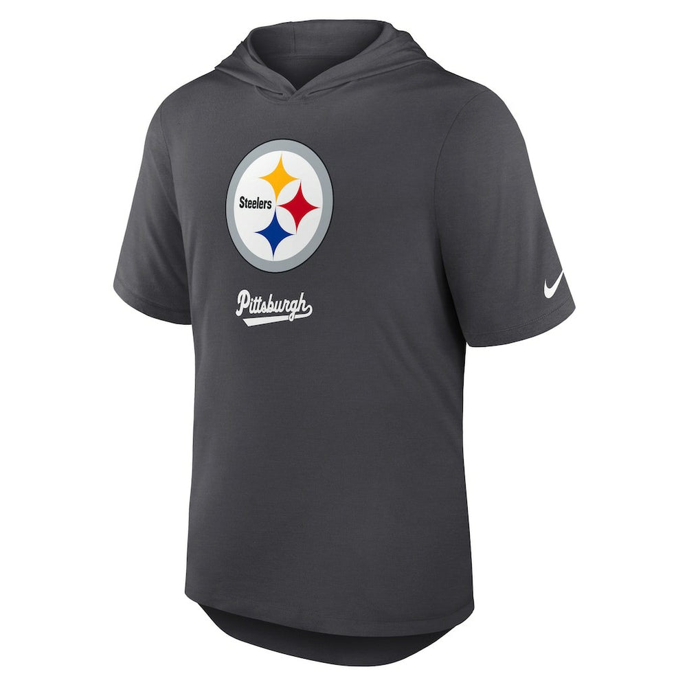Pittsburgh Steelers Tri-Blend Performance Hoodie T-Shirt Anthracite - Nike