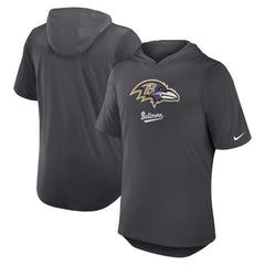 Baltimore Ravens Tri-Blend Performance Hoodie T-Shirt Anthracite - Nike