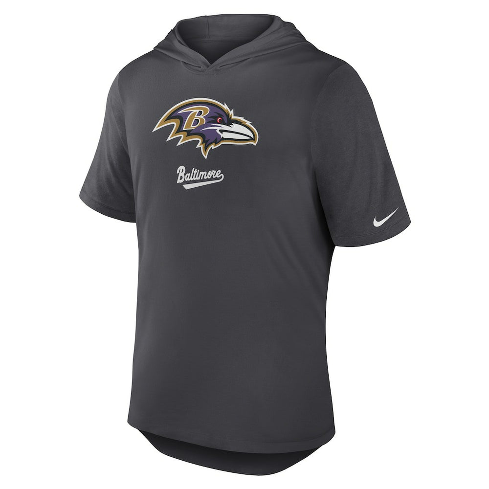 Baltimore Ravens Tri-Blend Performance Hoodie T-Shirt Anthracite - Nike
