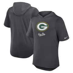 Green Bay Packers Tri-Blend Performance Hoodie T-Shirt Anthracite - Nike