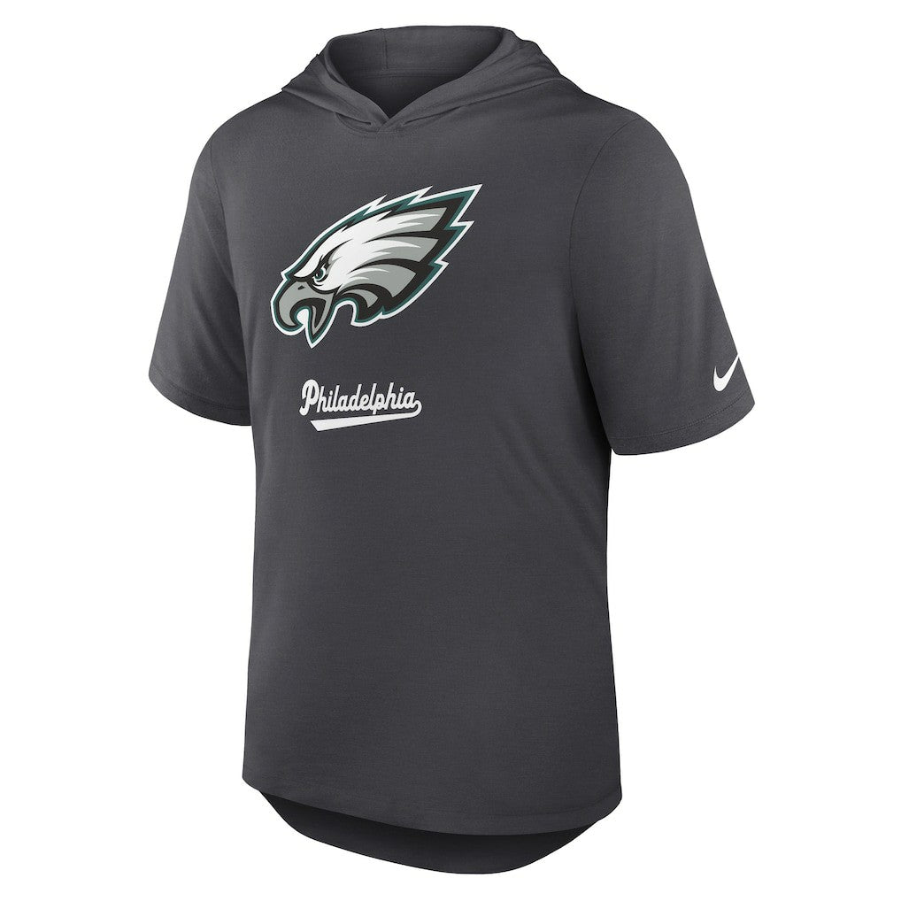 Philadelphia Eagles Tri-Blend Performance Hoodie T-Shirt Anthracite - Nike