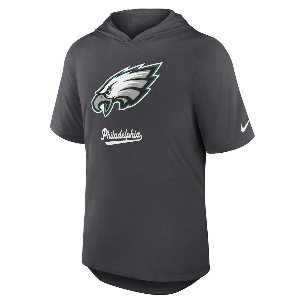 Philadelphia Eagles Tri-Blend Performance Hoodie T-Shirt Anthracite - Nike