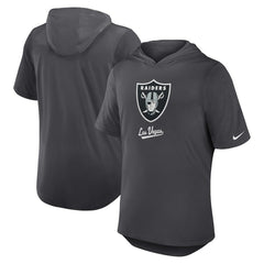 Las Vegas Raiders Tri-Blend Performance Hoodie T-Shirt Anthracite - Nike